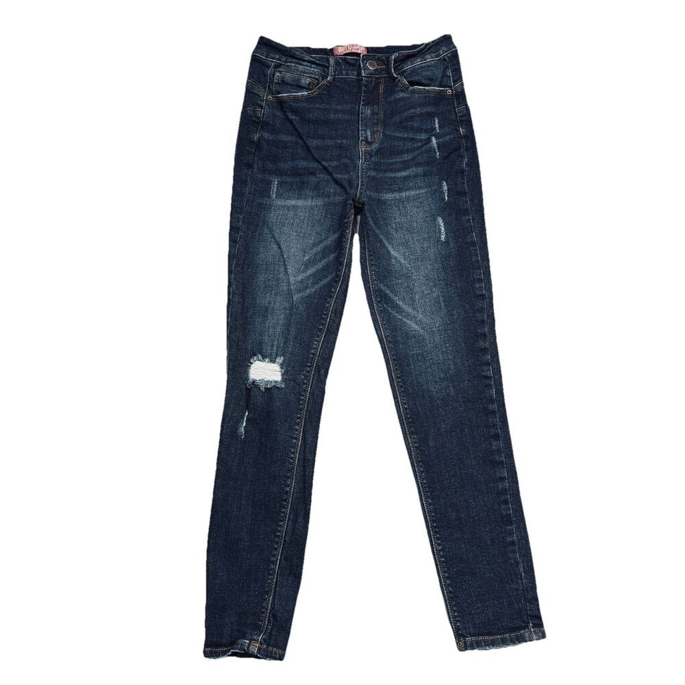 Wax Butt I Love You Skinny Ankle Jeans 3 Blue Distressed Juniors Measure 26 x 26